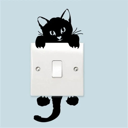 Black Kitty Light Switch Sticker