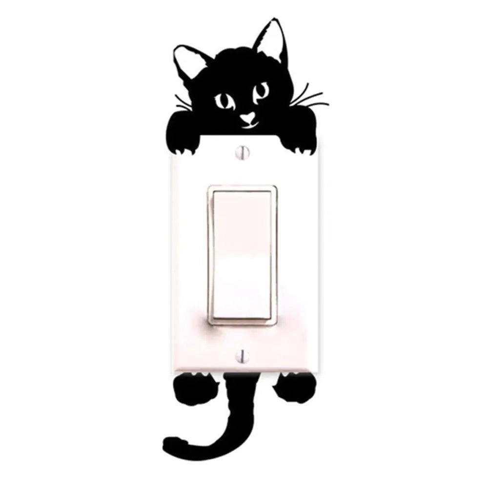 Black Kitty Light Switch Sticker