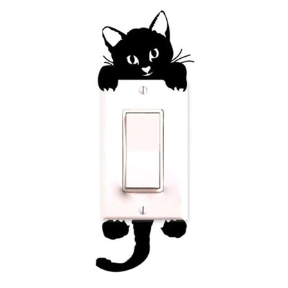 Black Kitty Light Switch Sticker