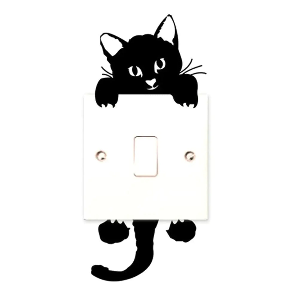 Black Kitty Light Switch Sticker